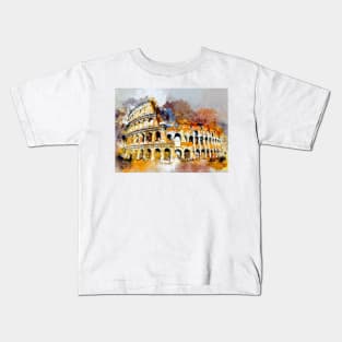 Watercolor Colosseum Kids T-Shirt